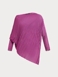 Marina Rinaldi Maglieria | Maglieria*Maglia asimmetrica a coste ROSA