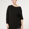Marina Rinaldi Maglieria | Maglieria*Maglia asimmetrica in lana NERO