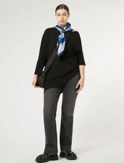 Marina Rinaldi Maglieria | Maglieria*Maglia asimmetrica in lana NERO