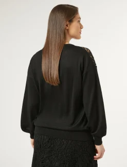 Marina Rinaldi Maglieria | Maglieria*Maglia con ricamo macramè NERO