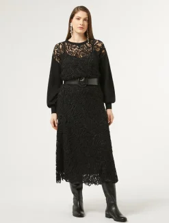 Marina Rinaldi Maglieria | Maglieria*Maglia con ricamo macramè NERO