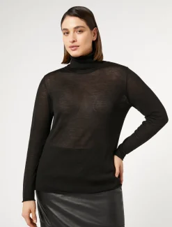 Marina Rinaldi Maglieria | Maglieria*Maglia dolcevita in seta e cachemire NERO