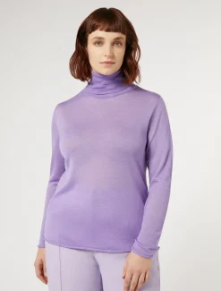 Marina Rinaldi Maglieria | Maglieria*Maglia dolcevita in seta e cachemire LILLA