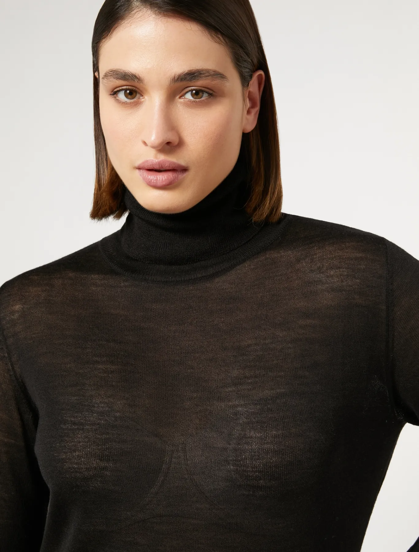 Marina Rinaldi Maglieria | Maglieria*Maglia dolcevita in seta e cachemire NERO