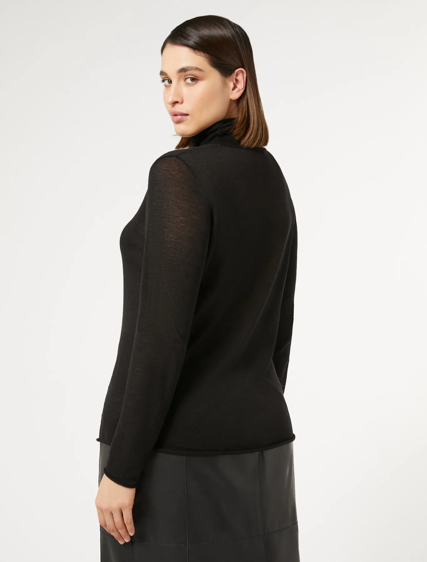 Marina Rinaldi Maglieria | Maglieria*Maglia dolcevita in seta e cachemire NERO
