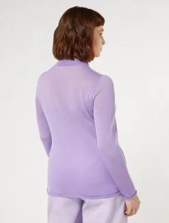 Marina Rinaldi Maglieria | Maglieria*Maglia dolcevita in seta e cachemire LILLA