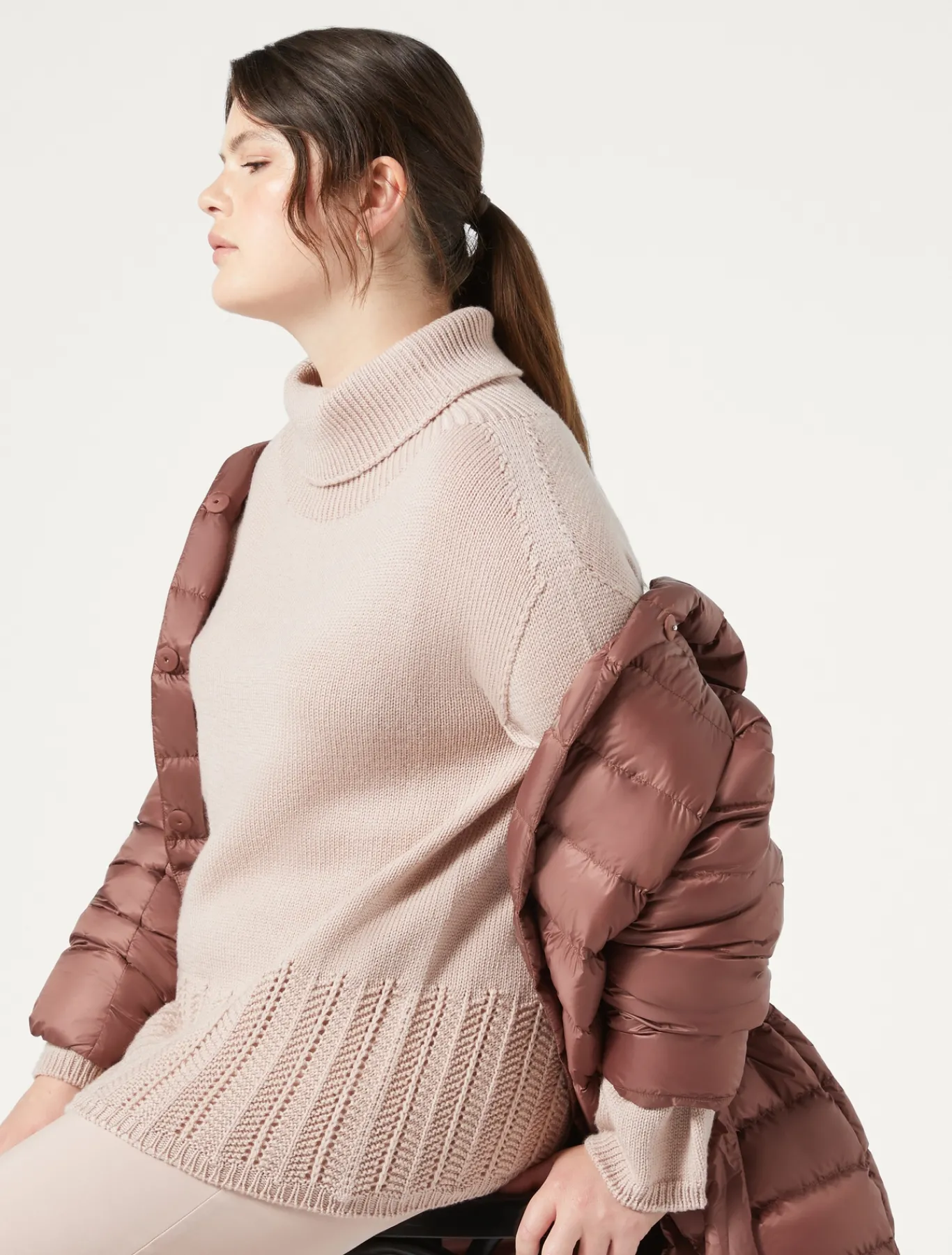 Marina Rinaldi Maglieria | Maglieria*Maglia in cordonetto di lana ROSA