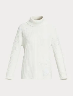 Marina Rinaldi Maglieria | Maglieria*Maglia in cotone con ricami BIANCOOTTICO