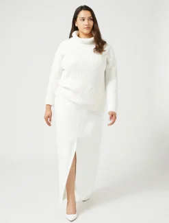 Marina Rinaldi Maglieria | Maglieria*Maglia in cotone con ricami BIANCOOTTICO