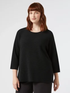 Marina Rinaldi Maglieria | Maglieria*Maglia in cotone crêpe NERO