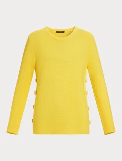 Marina Rinaldi Maglieria | Maglieria*Maglia in cotone crêpe GIALLOSOLE