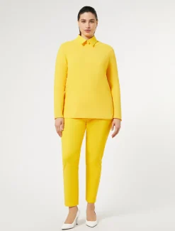 Marina Rinaldi Maglieria | Maglieria*Maglia in cotone crêpe GIALLOSOLE