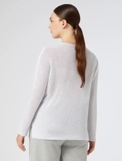 Marina Rinaldi Maglieria | Maglieria*Maglia in cotone lurex BIANCOOTTICO