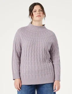 Marina Rinaldi Maglieria | Maglieria*Maglia in misto cachemire a trecce GLICINE