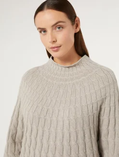 Marina Rinaldi Maglieria | Maglieria*Maglia in misto cachemire a trecce TORTORA