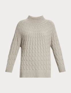 Marina Rinaldi Maglieria | Maglieria*Maglia in misto cachemire a trecce TORTORA