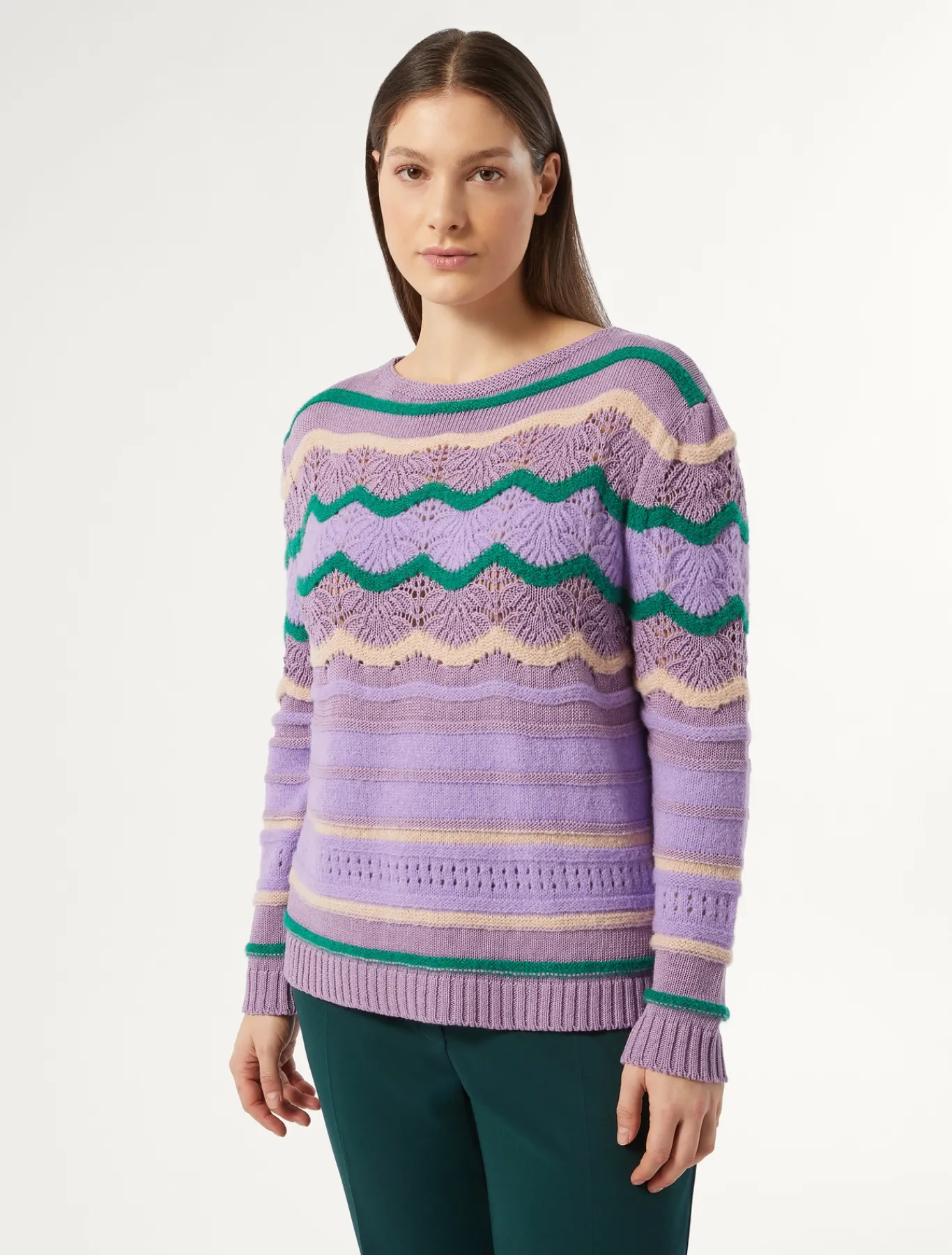 Marina Rinaldi Maglieria | Maglieria*Maglia in misto lana MALVA