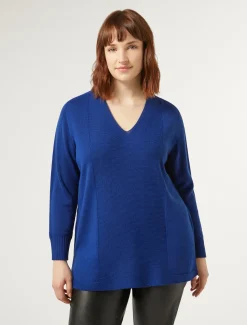 Marina Rinaldi Maglieria | Maglieria*Maglia in misto lana BLUMARINO