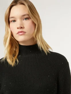 Marina Rinaldi Maglieria | Maglieria*Maglia in misto lana con strass NERO