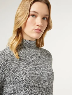 Marina Rinaldi Maglieria | Maglieria*Maglia in misto lana con strass BIANCONERO