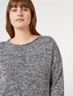 Marina Rinaldi Maglieria | Maglieria*Maglia in misto lana mouliné NERO