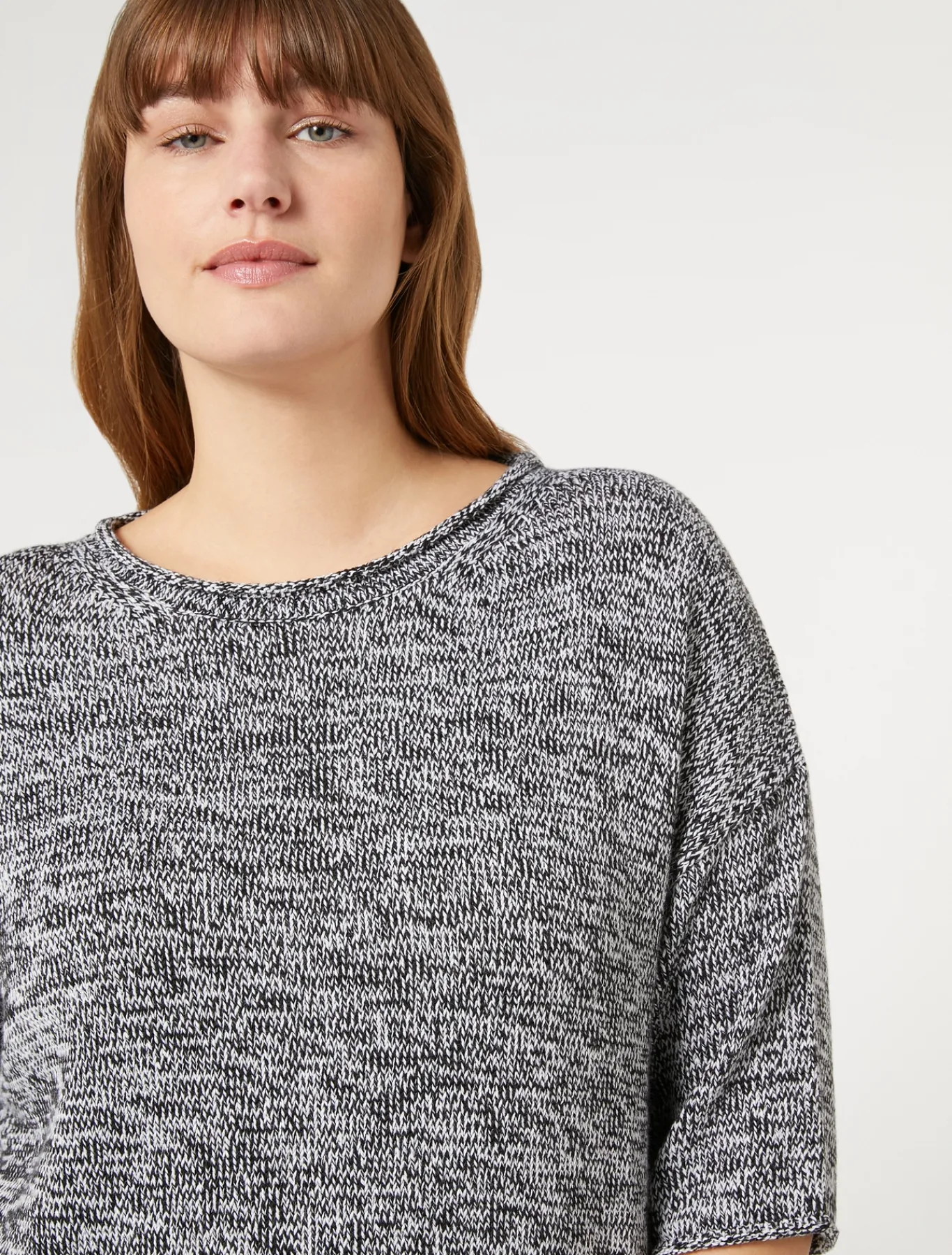 Marina Rinaldi Maglieria | Maglieria*Maglia in misto lana mouliné NERO