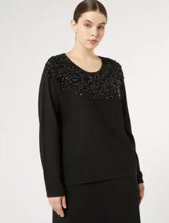 Marina Rinaldi Giacche | Maglieria*Maglia in viscosa con ricamo NERO