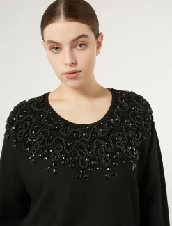 Marina Rinaldi Giacche | Maglieria*Maglia in viscosa con ricamo NERO