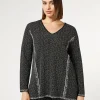 Marina Rinaldi Maglieria | Maglieria*Maglia in viscosa jacquard NEROBIANCO