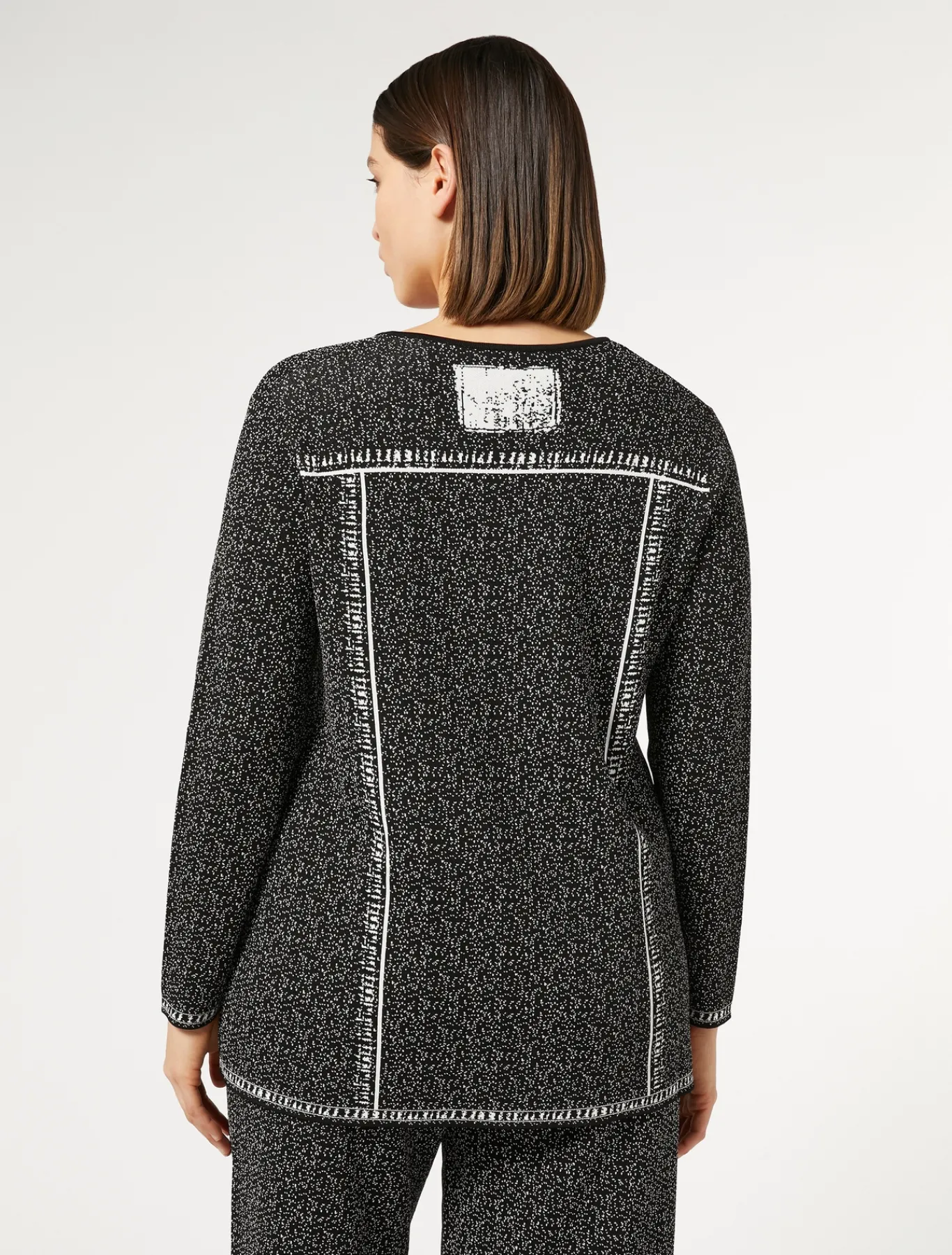 Marina Rinaldi Maglieria | Maglieria*Maglia in viscosa jacquard NEROBIANCO