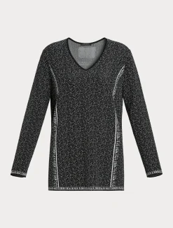 Marina Rinaldi Maglieria | Maglieria*Maglia in viscosa jacquard NEROBIANCO