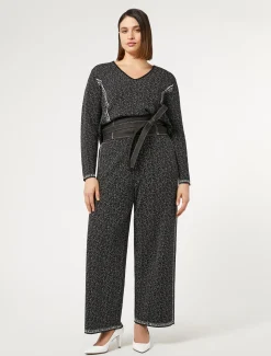 Marina Rinaldi Maglieria | Maglieria*Maglia in viscosa jacquard NEROBIANCO
