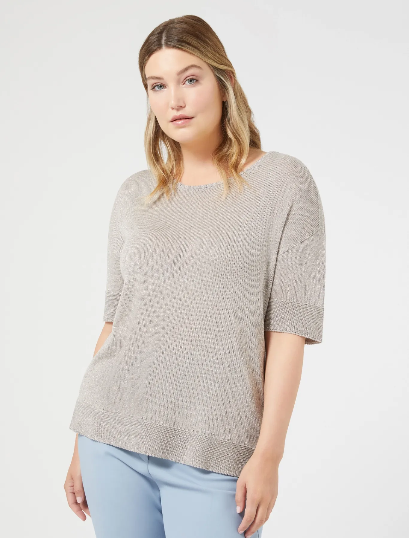 Marina Rinaldi Maglieria | Maglieria*Maglia in viscosa lurex GRIGIOMEDIO