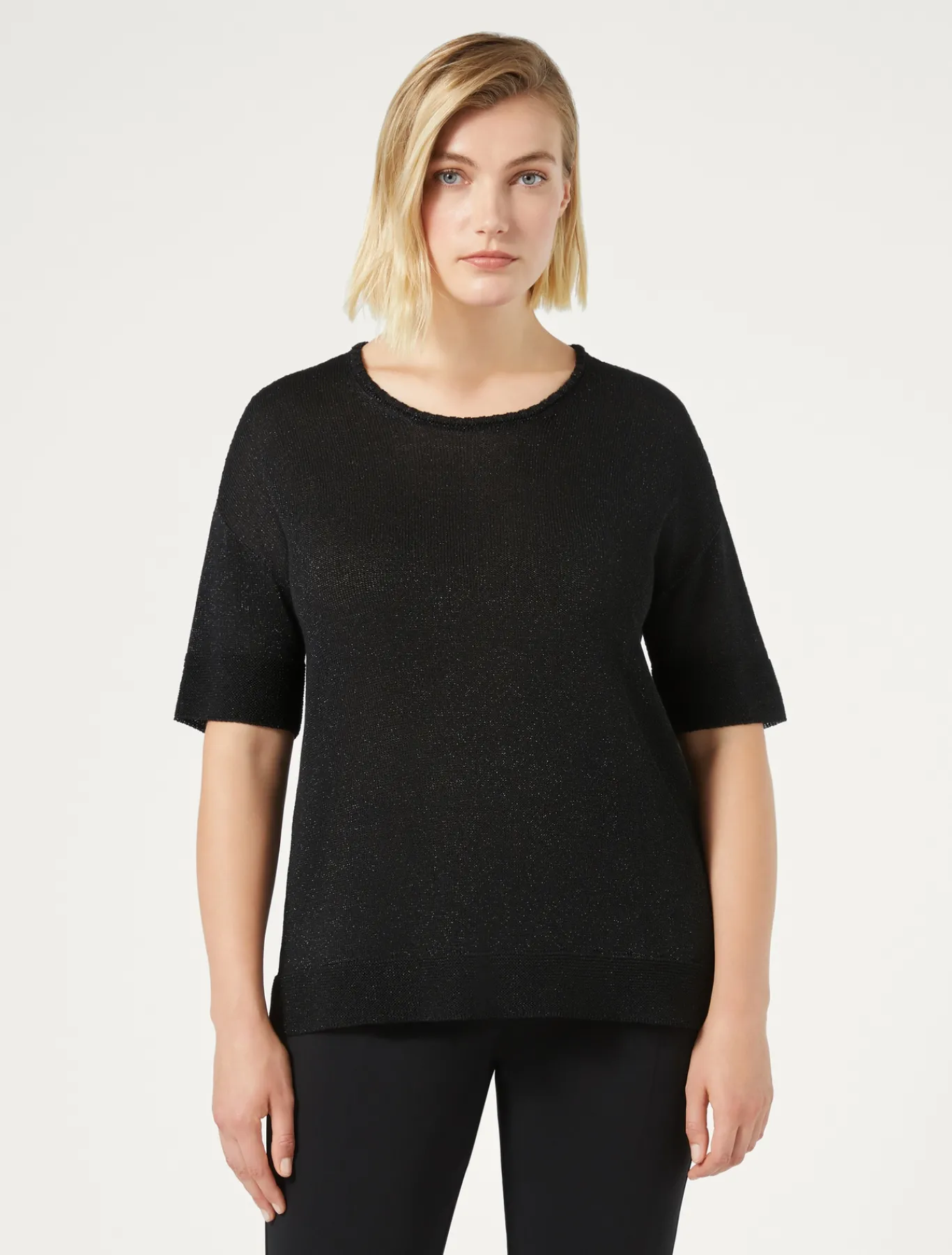 Marina Rinaldi Maglieria | Maglieria*Maglia in viscosa lurex NERO