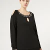 Marina Rinaldi Giacche | Maglieria*Maglia in viscosa ricamata NERO