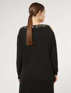 Marina Rinaldi Giacche | Maglieria*Maglia in viscosa ricamata NERO