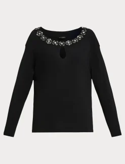 Marina Rinaldi Giacche | Maglieria*Maglia in viscosa ricamata NERO