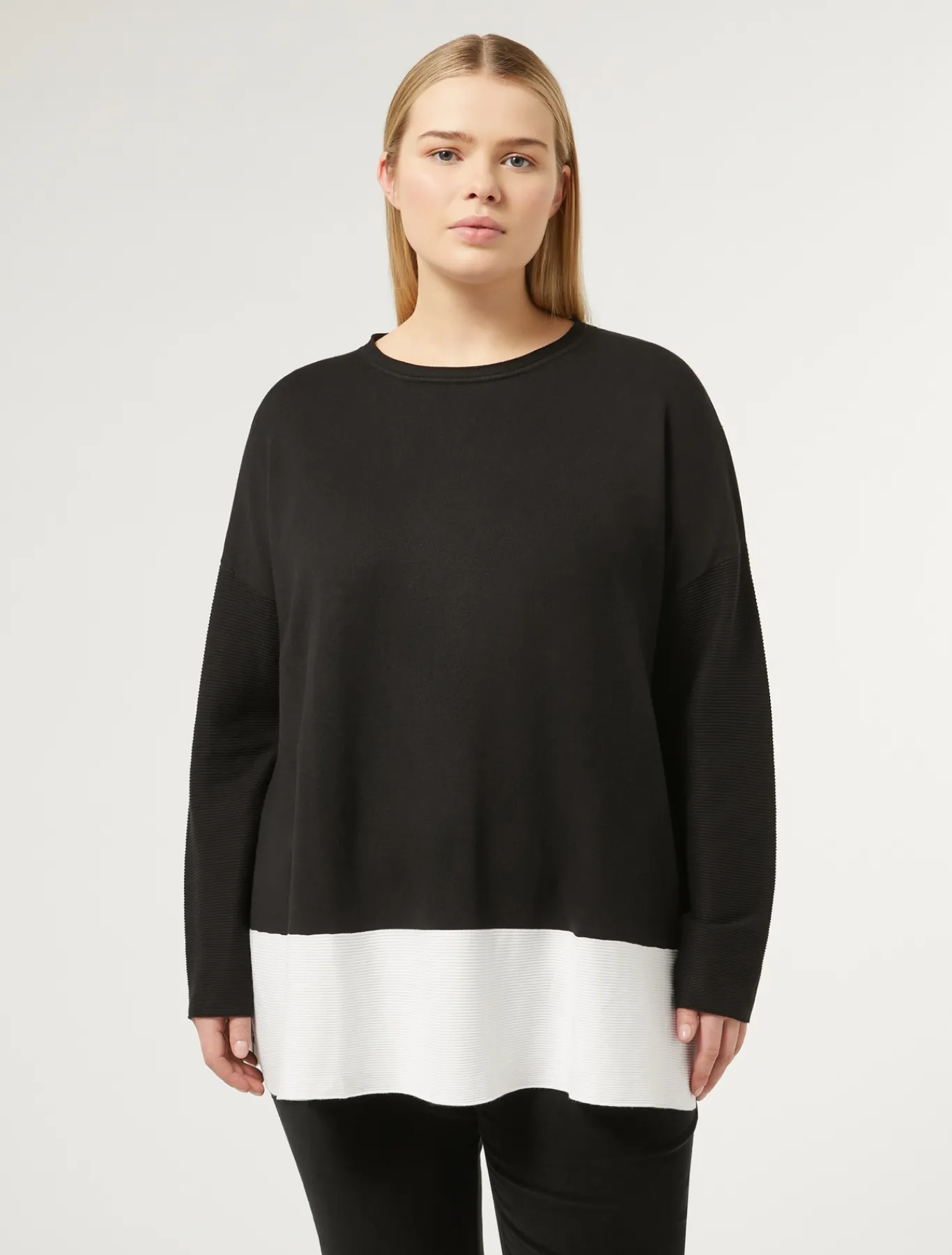 Marina Rinaldi Maglieria | Maglieria*Maglia in viscosa stretch NEROBIANCO