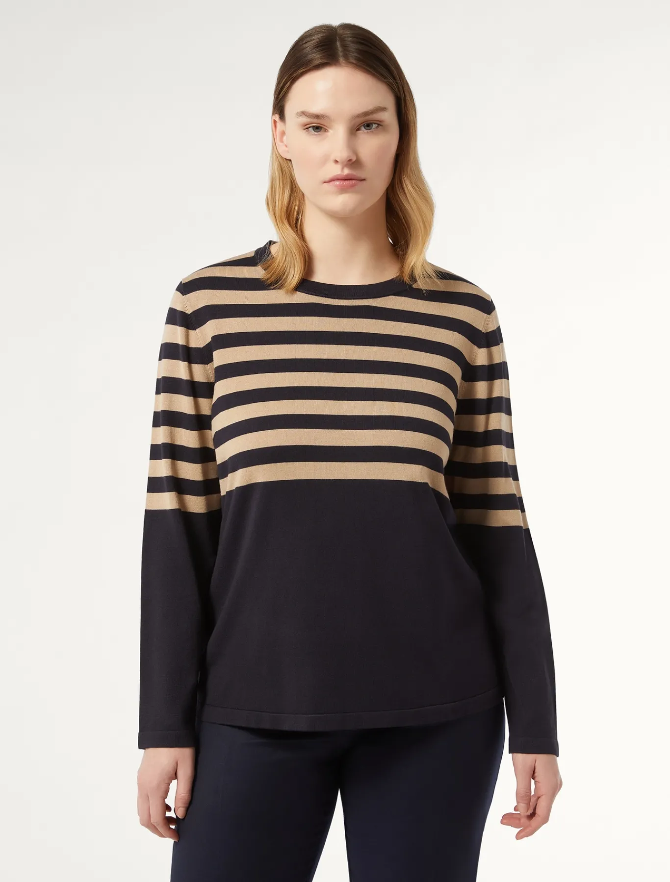 Marina Rinaldi Maglieria | Maglieria*Maglia in viscosa stretch BLUNOTTE