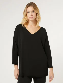 Marina Rinaldi Maglieria | Maglieria*Maglia in viscosa stretch crêpe NERO