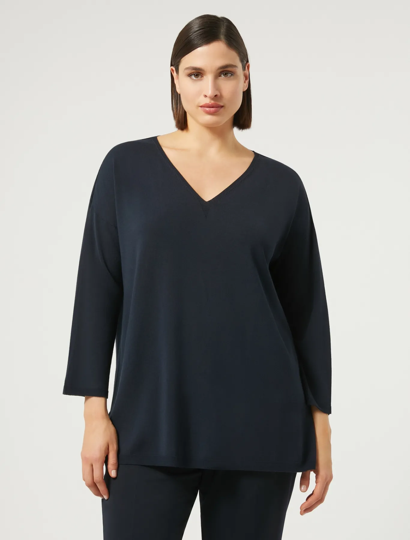 Marina Rinaldi Maglieria | Maglieria*Maglia in viscosa stretch crêpe BLUMARINO