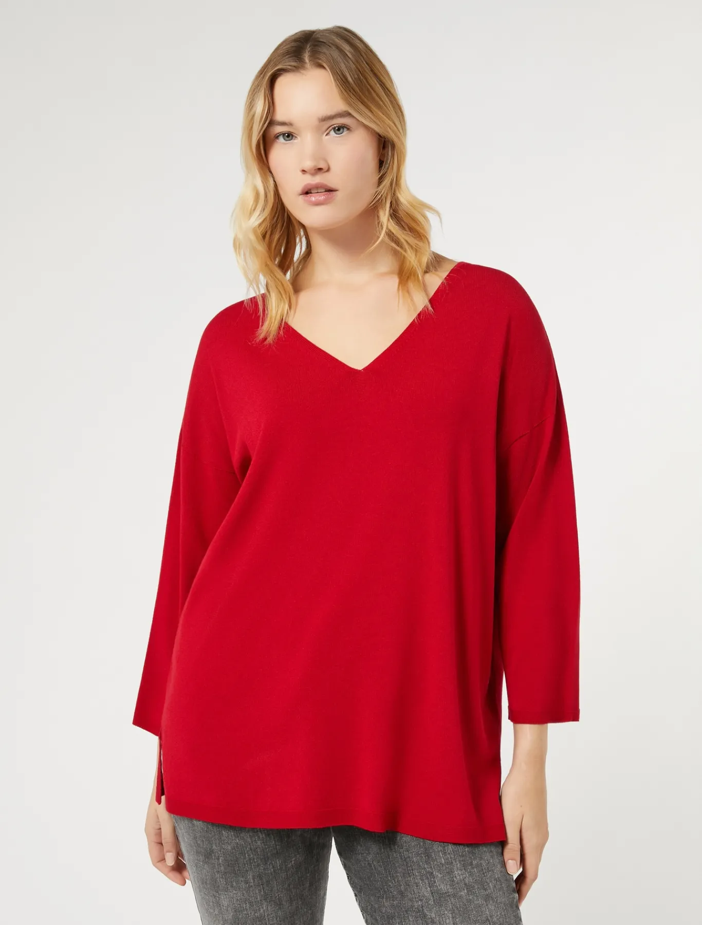 Marina Rinaldi Maglieria | Maglieria*Maglia in viscosa stretch crêpe ROSSO
