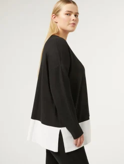 Marina Rinaldi Maglieria | Maglieria*Maglia in viscosa stretch NEROBIANCO