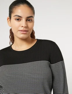 Marina Rinaldi Maglieria | Maglieria*Maglia in viscosa stretch NEROBIANCO
