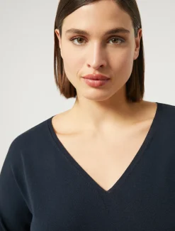 Marina Rinaldi Maglieria | Maglieria*Maglia in viscosa stretch crêpe BLUMARINO