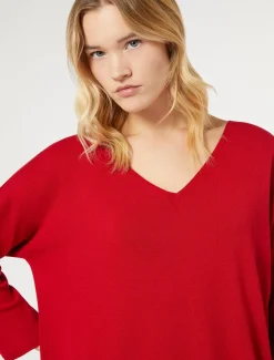 Marina Rinaldi Maglieria | Maglieria*Maglia in viscosa stretch crêpe ROSSO