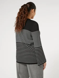 Marina Rinaldi Maglieria | Maglieria*Maglia in viscosa stretch NEROBIANCO