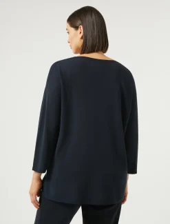 Marina Rinaldi Maglieria | Maglieria*Maglia in viscosa stretch crêpe BLUMARINO