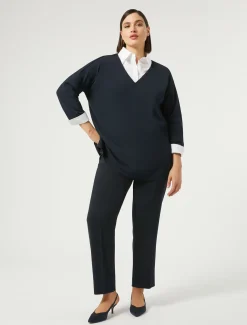 Marina Rinaldi Maglieria | Maglieria*Maglia in viscosa stretch crêpe BLUMARINO
