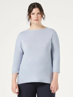 Marina Rinaldi Maglieria | Maglieria*Maglia seamless in lana AZZURRO